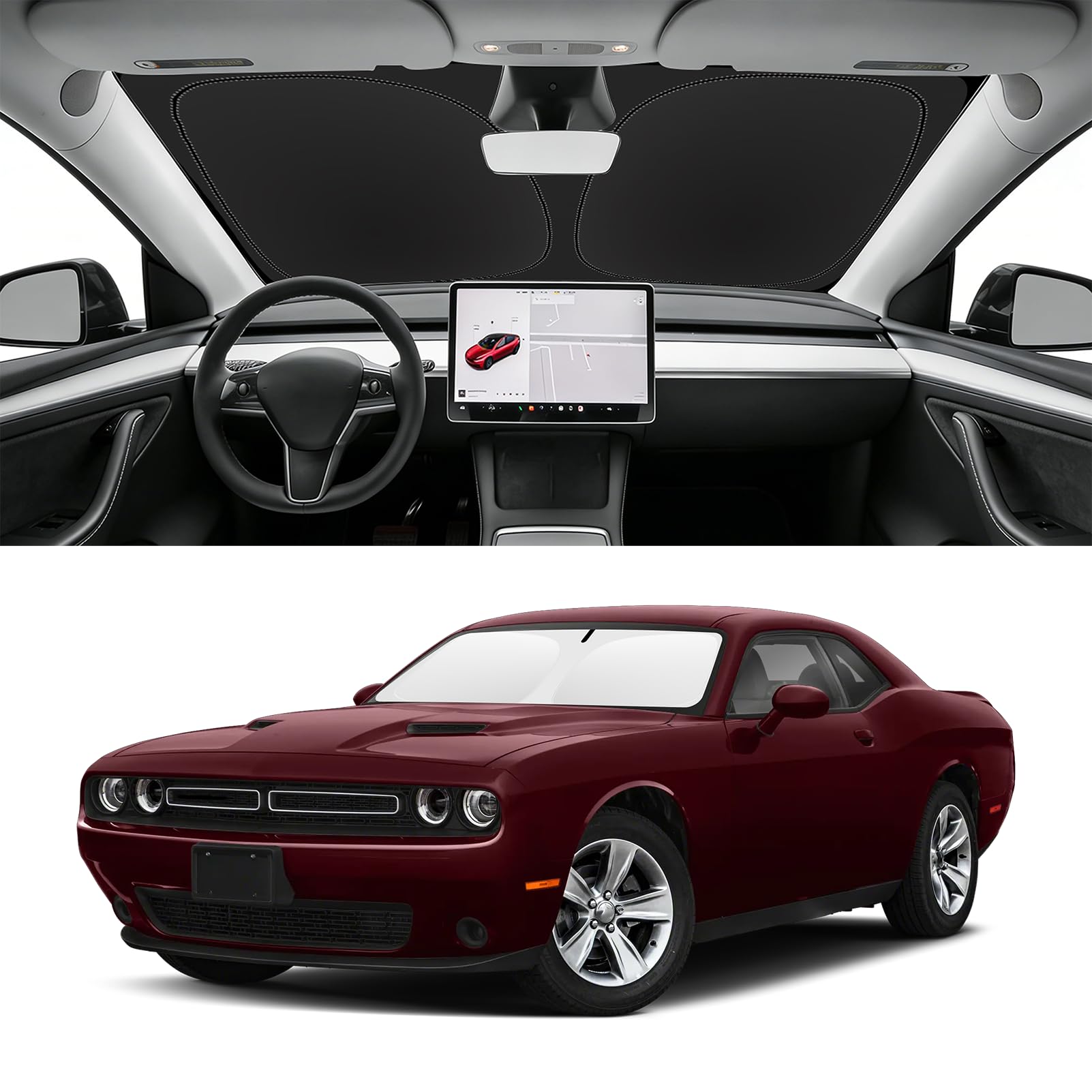 Custom Fit Windshield Sun Shade for Dodge Challenger 2015-2023