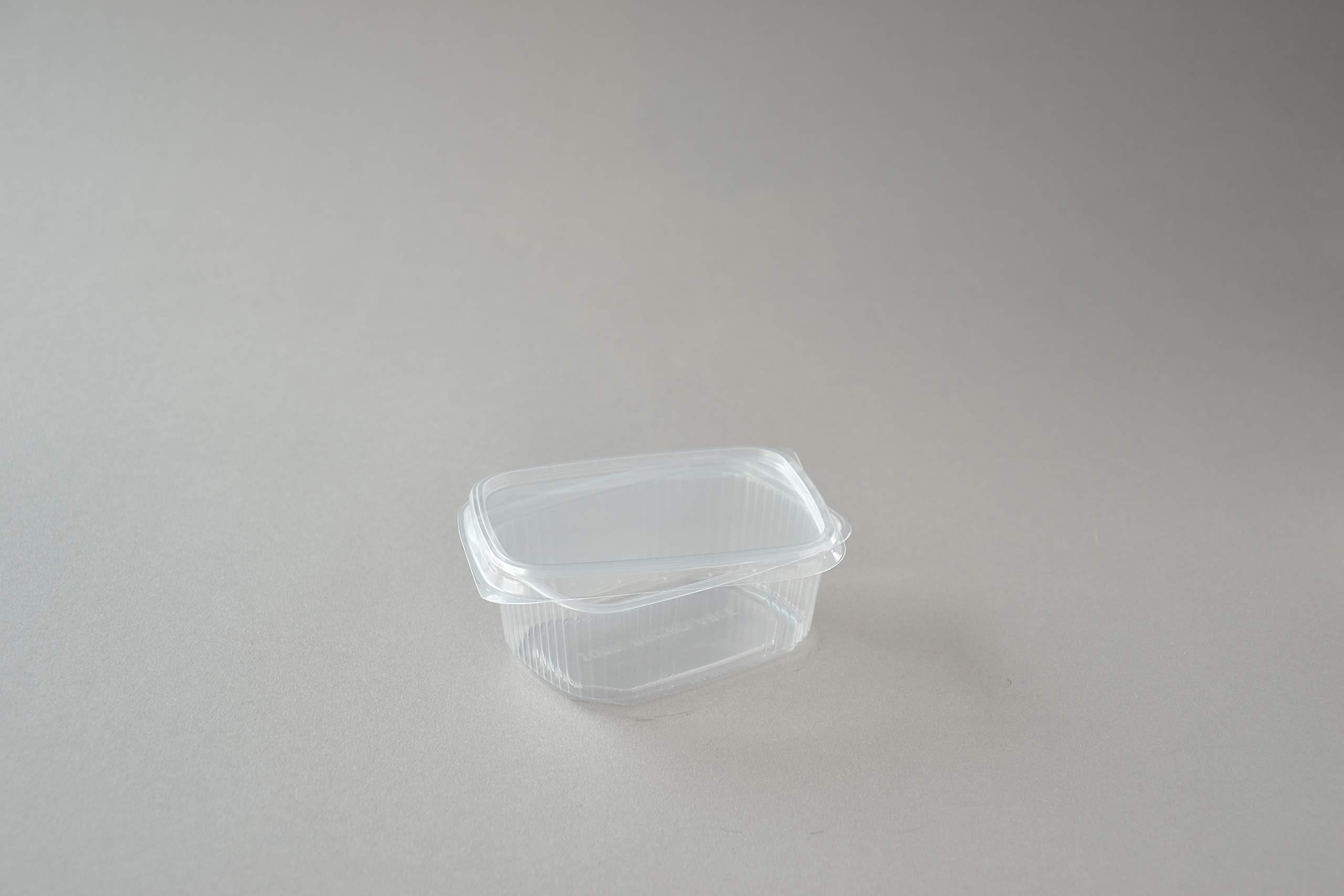 250 Stück Feinkostbecher mit Deckel, 200 ml eckig transparent, Salatbox, Rechteckbecher, Salatschalen