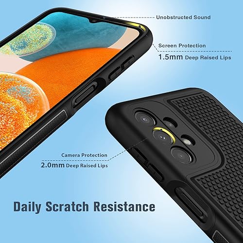Vista 6 de FNTCASE Funda para Samsung Galaxy A23 5G: (Samsung Galaxy A23 4G LTE) Funda protectora de doble capa resistente para teléfono celular a prueba
