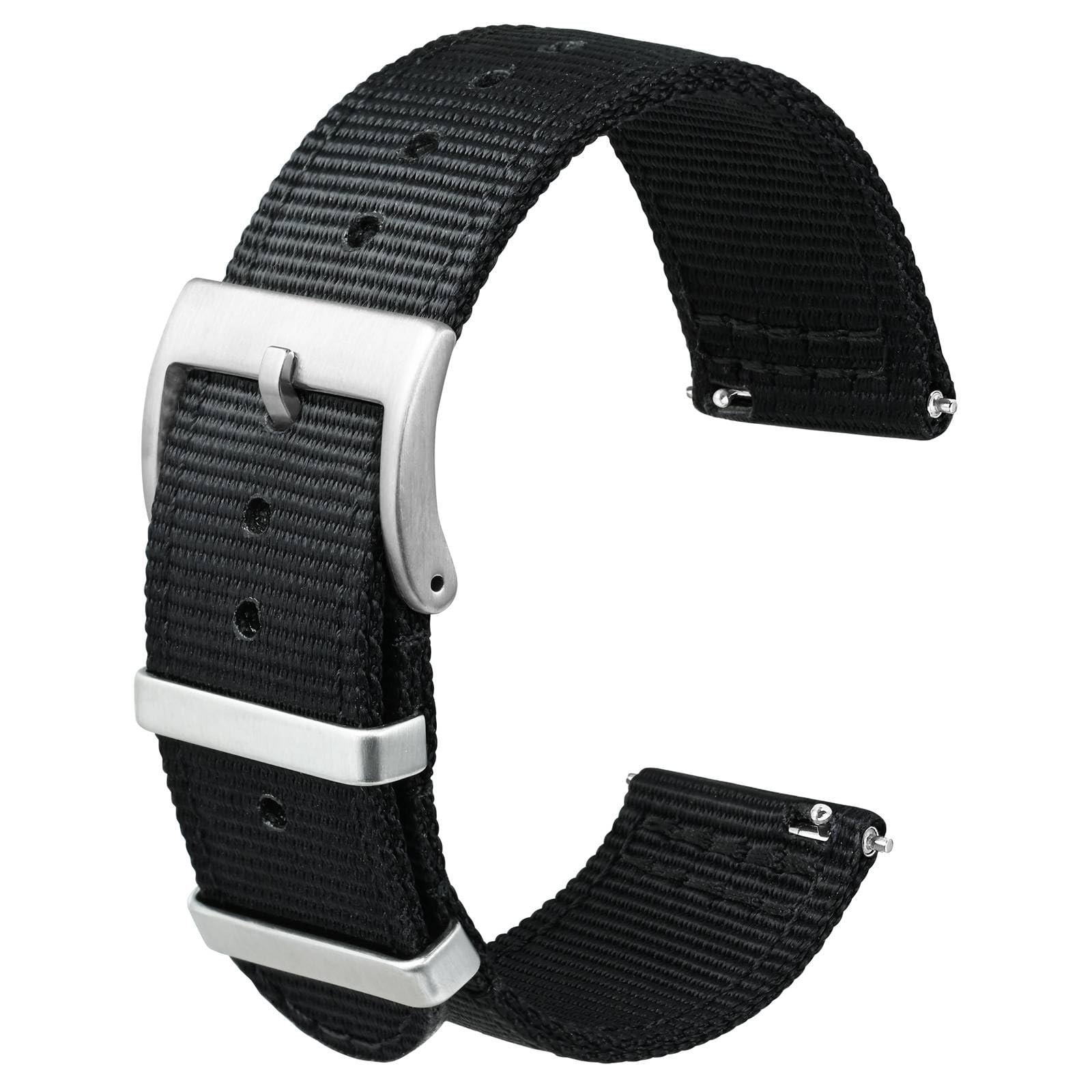 Anbeer Cinturino in nylon a sgancio rapido in due pezzi con passante in metallo, cinturino in nylon intrecciato a doppio strato