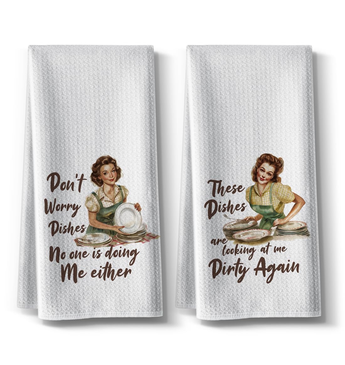 Hcaredee Dishes,Kitchen Towels,Funny Joked Themed Dishcloth,16 * 24,2Pack,Microfiber Bar Towel,Hilarious Hand Towels,High Absorbent Dish Towels,Best Gifts for Hostess New Home Mom Women Housewarming
