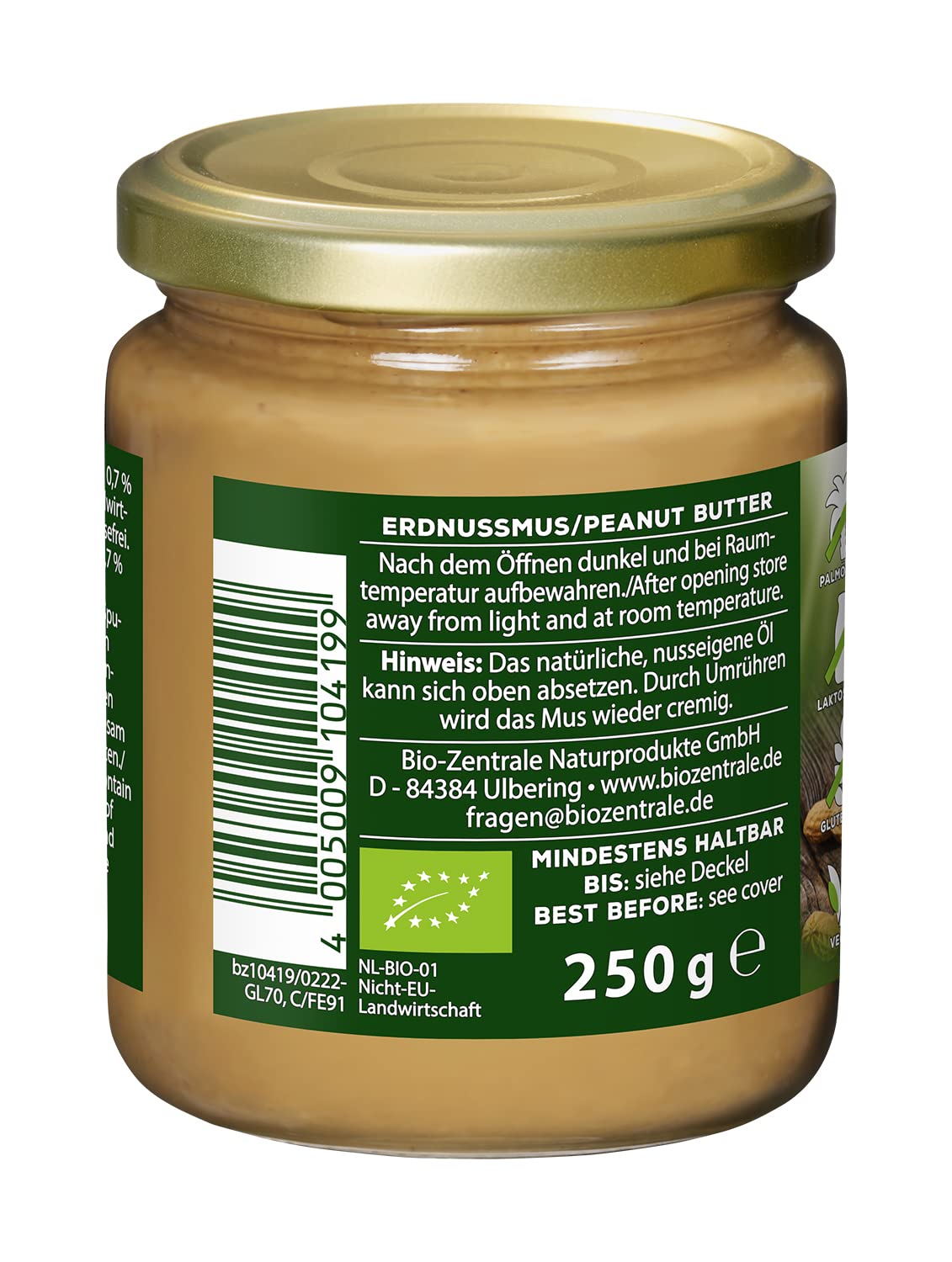 erdnussmus aufbewahren biozentrale Crunchy | 3 x 250 g Bio Nussmus | vegane & glutenfreie Proteinquelle | ohne Palmöl und zuckerfrei 24