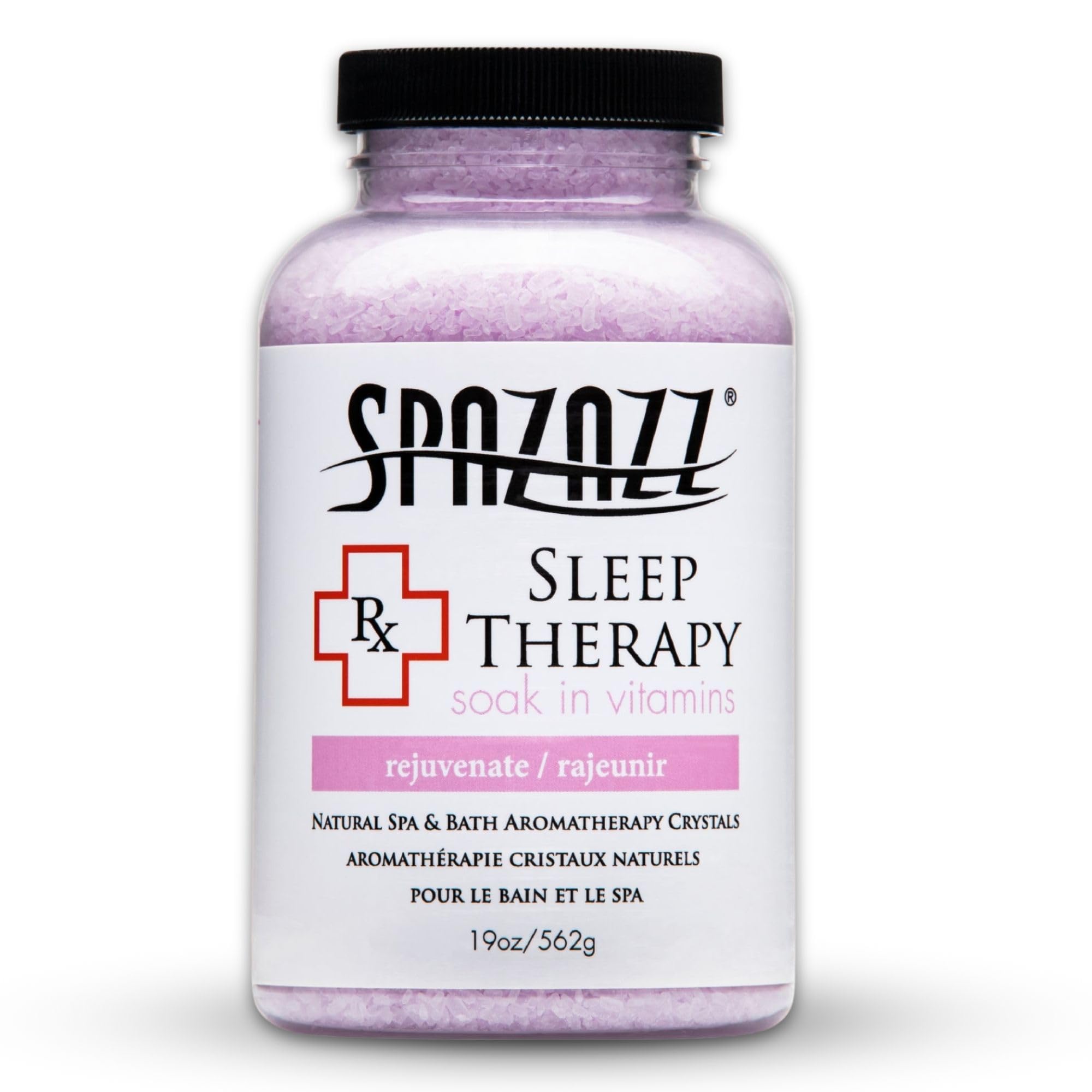 Spazazz Aromatherapy Salt Crystals 19oz – Sleep Therapy – Hot Tub & Bath Soak – Spazazz Hot Tub Crystals are Oil-Free & Safe for All Spas