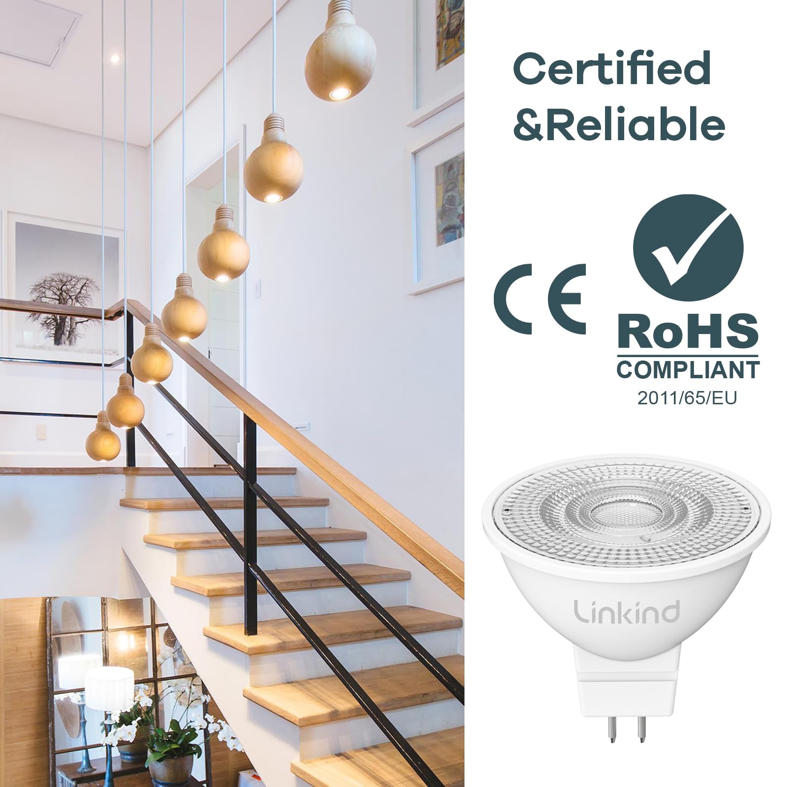 Lot 3 Ampoules LED GU5.3 MR16 12V 3.4W Blanc Chaud 2700K - Équivalent 35W Non Dimmable