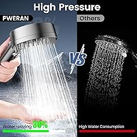 Vista 2 de Filtered Shower Head with Handheld, High Pressure 4 Spray Mode Showerhead with Filters, Water Softener Filter Beads for Hard Water with ON/OFF