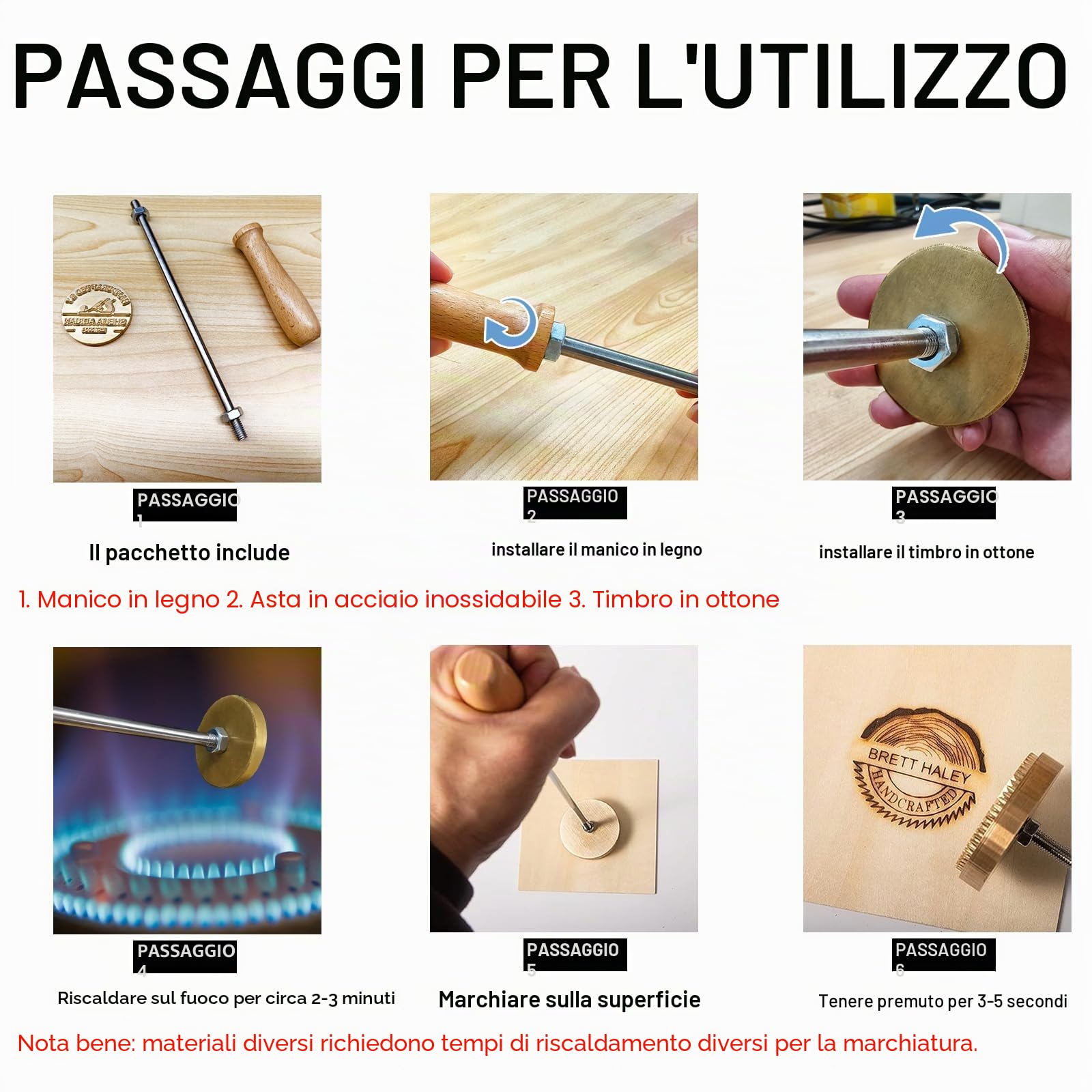 Personalizzato Legno Branding Iron Logo Personalizzato Metallo Branding Ferro per Carne Cuoio Torta Personalizzato Legno Bruciare Timbro Regali di Nozze