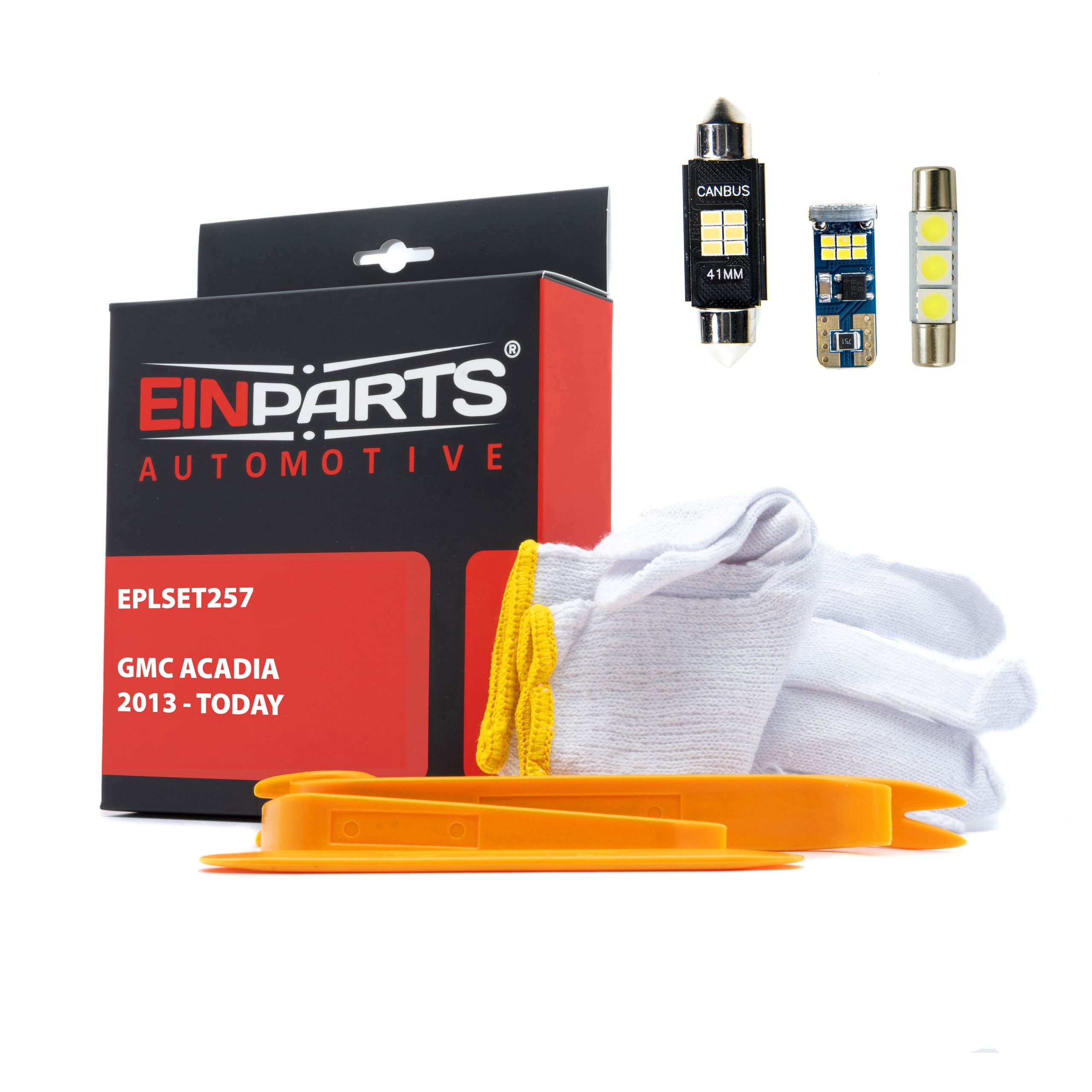 EinParts Juego de Bombillas LED para Coche, Sin errores Can-Bus, para interior de coche especifico para Gmc Acadia 2013-2016, 12 piezas