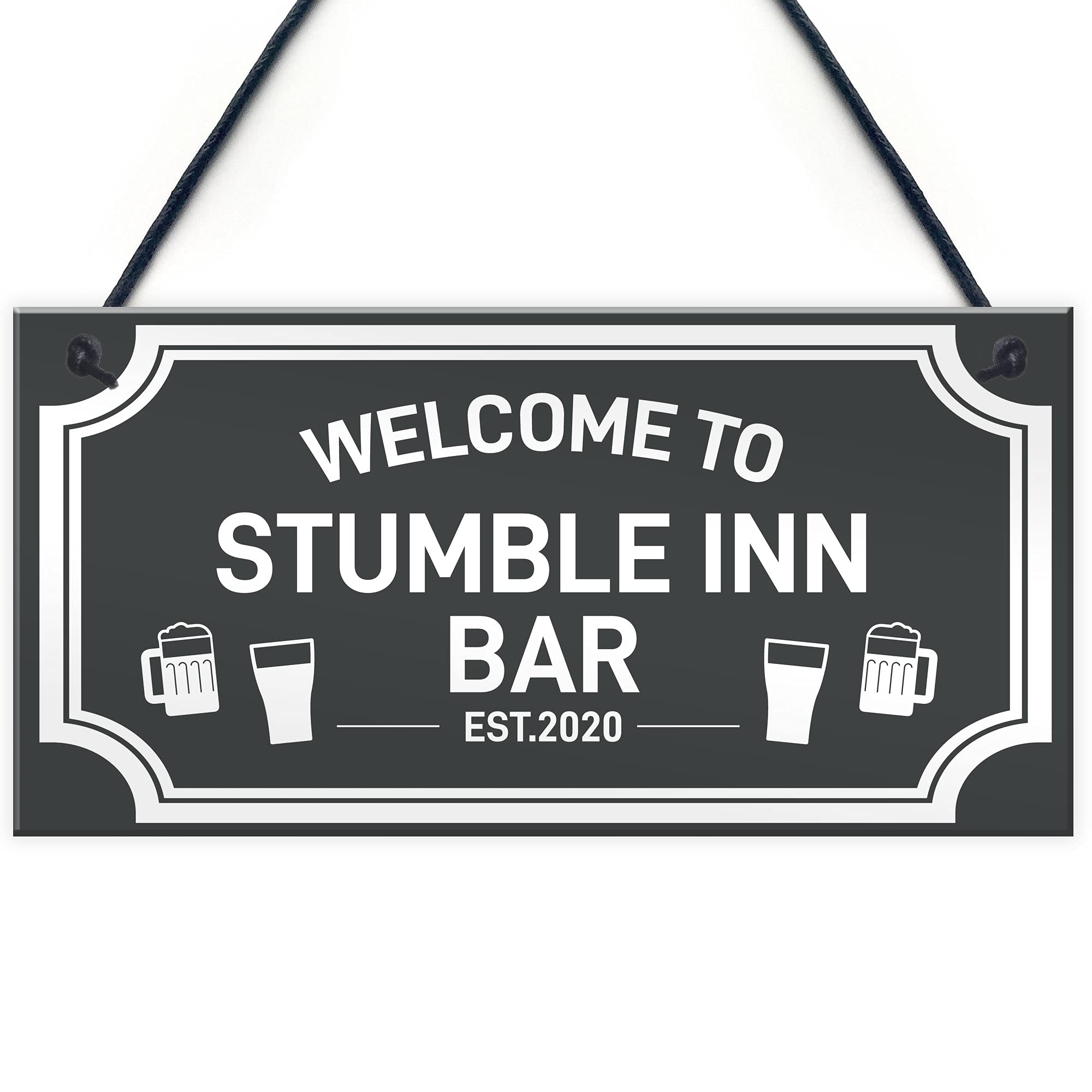 PERSONALISED Shabby Chic Bar Sign For Man Cave Bar Pub Gin Vodka Beer Gift