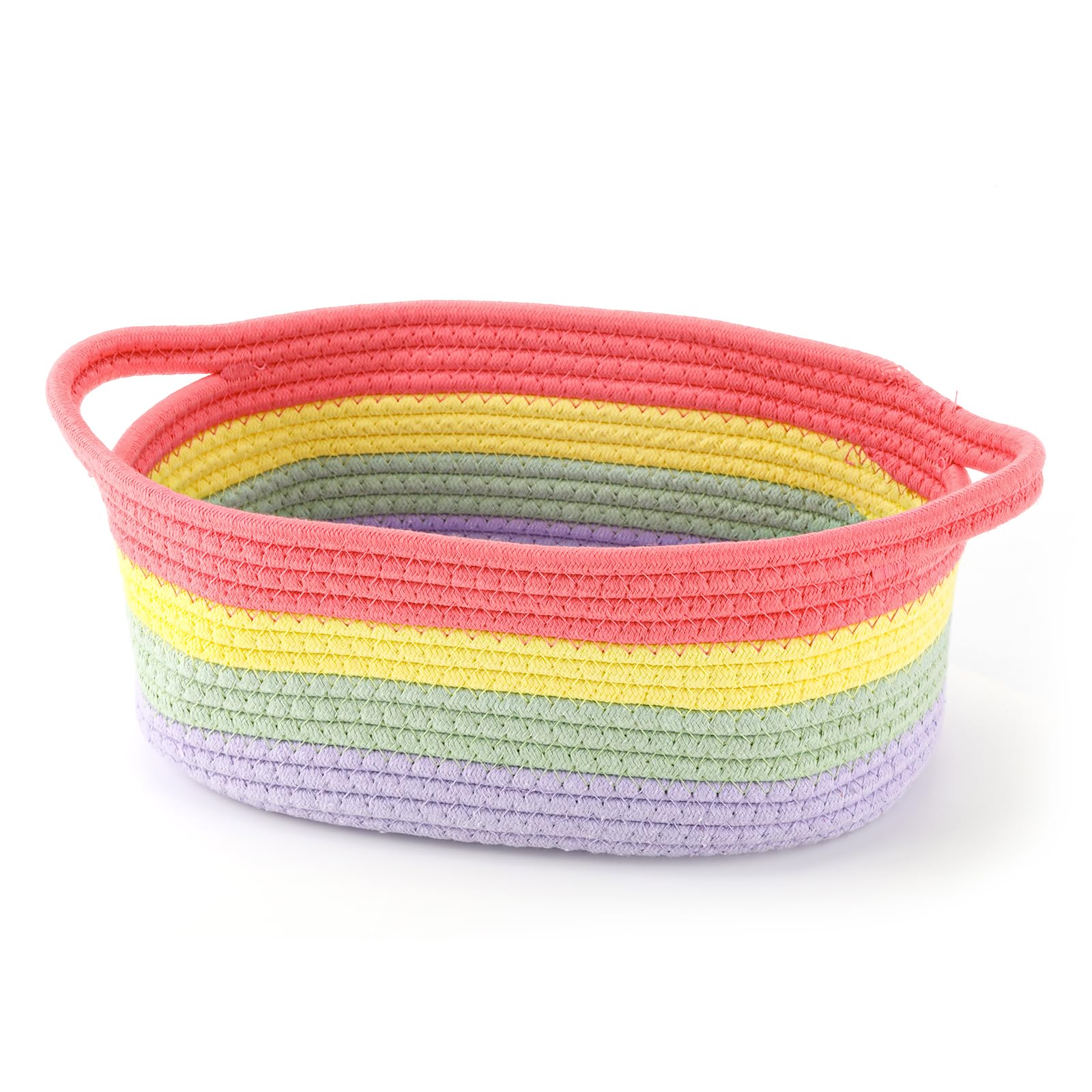 Cesti Intrecciati per Conservazione, Contenitori Arcobaleno Colorati, Scatole Pratiche per Organizzazione, Ideali per Stanze dei Giochi, Camere dei Bambini E Dec