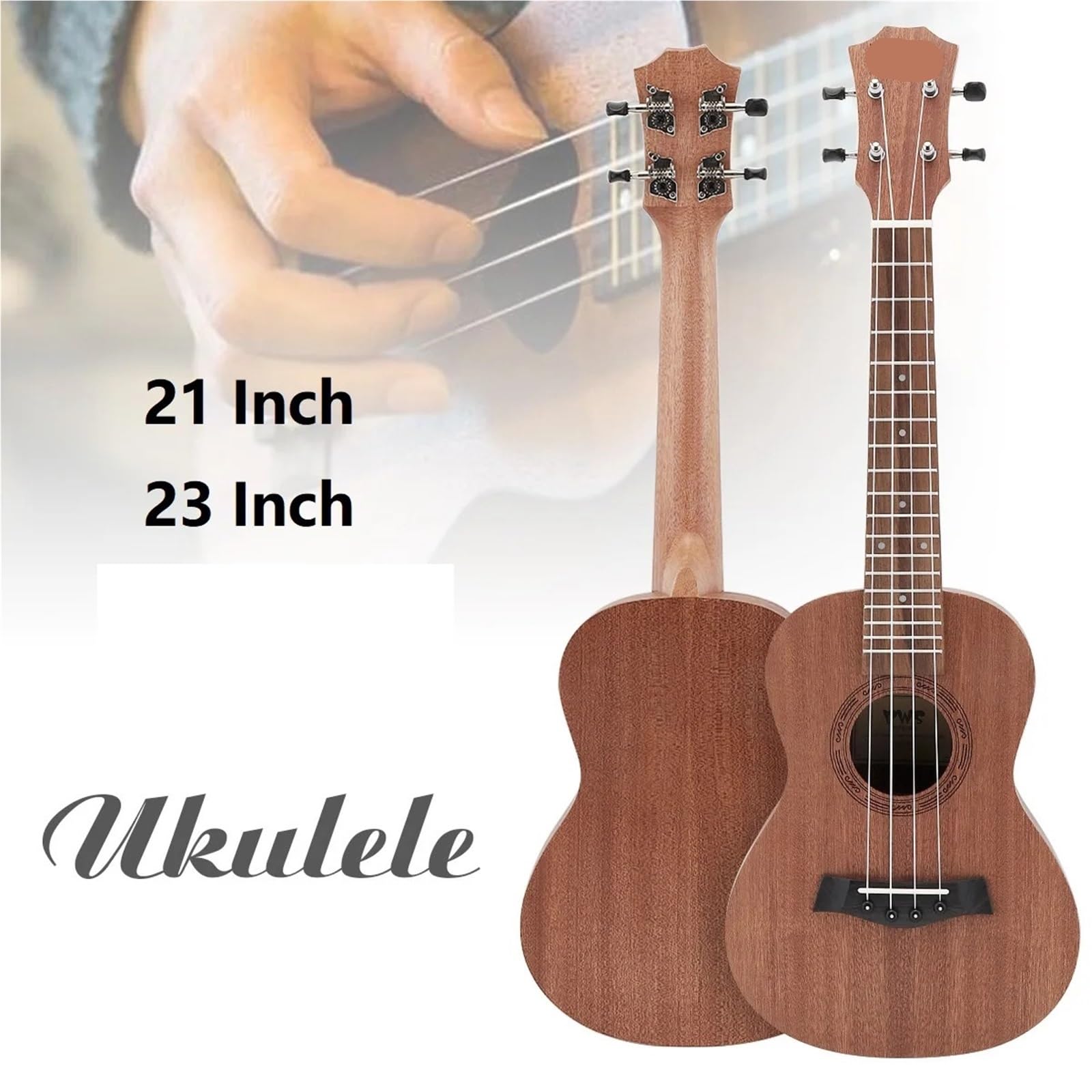 Ukulele Ukulele in Legno di Mogano for Chitarra a Quattro Corde for Chitarra da Concerto a 21/23 Pollici for scuole e Principianti(23 inch)