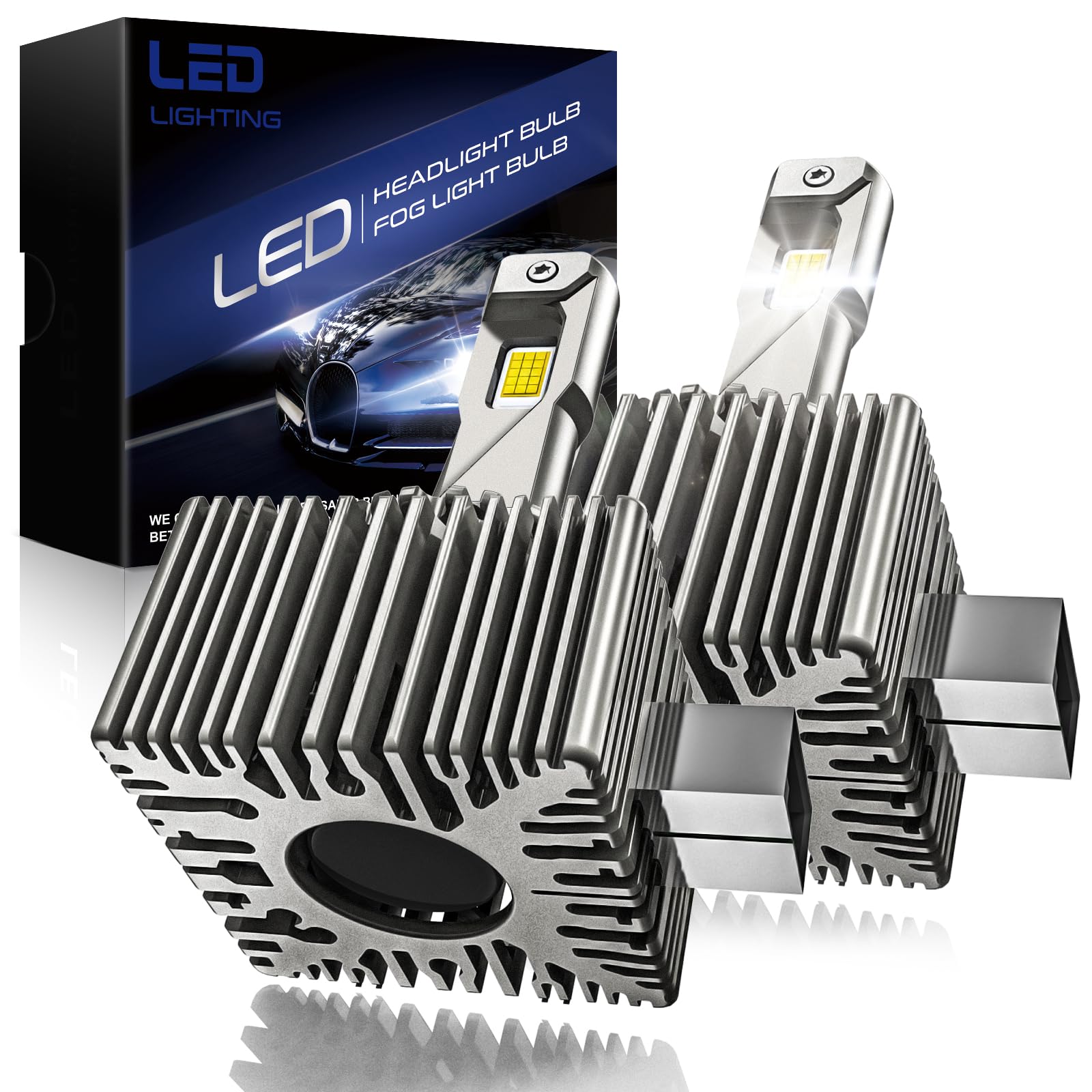 OVVOFPP Lampadina Led D1s 36000 Lm, 200 W, 6500 K, Bianco, Estremamente Luminosa Per Fari Auto, Sostituisce 1:1 Le Lampadine Allo Xeno Hid, Plug And Play, 2 Pezzi