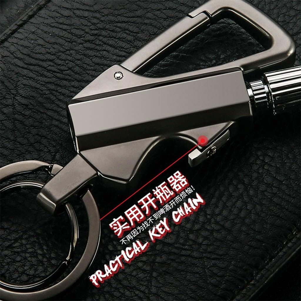 Keychain Lighter Multi-Functional Bottle Opener,Permanent Match Infinity Lighters, for Outdoor Camping Grilling(3pack c)