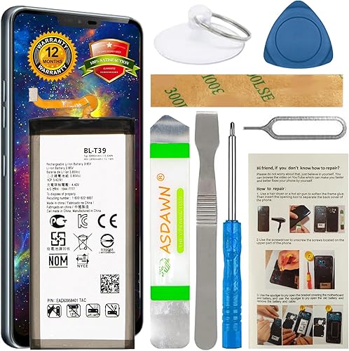 ASDAWN BL-T39 para LG G7 Batería de repuesto, para LG G7 ThinQ Batería G710 LMG710VM Verizon LMQ610 Q7 Plus ThinQ G710EM G710N EAC63958401 con