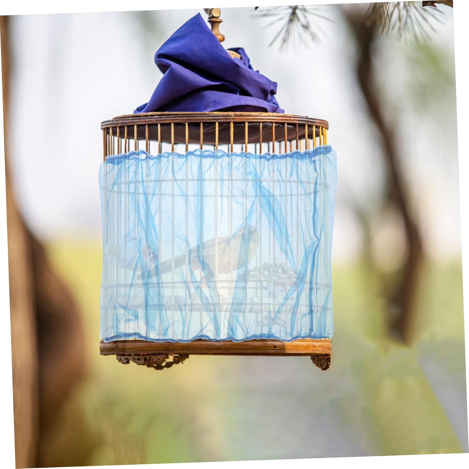 Abaodam 2Pcs Bird Cage Cover Breathable Netting for Birdcages Secure Fit Elastic Design Birdcage Supplies for Quiet and Comfortable Environment