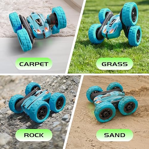 Miniatura 3 de Auto a control remoto, autos a control remoto de doble cara giratoria de 360, 2.4Ghz todo terreno 4WD todoterreno Monster Truck Car juguete para