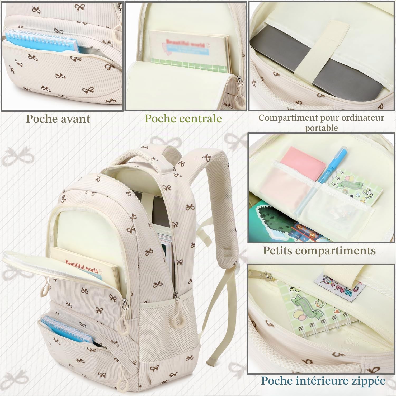 Kimwadalh Cartables Filles Primaires Sacs École CE1 CE2 Sacs à Dos Filles Primaire d'école Sac pour Enfant Girls School Backpack Set