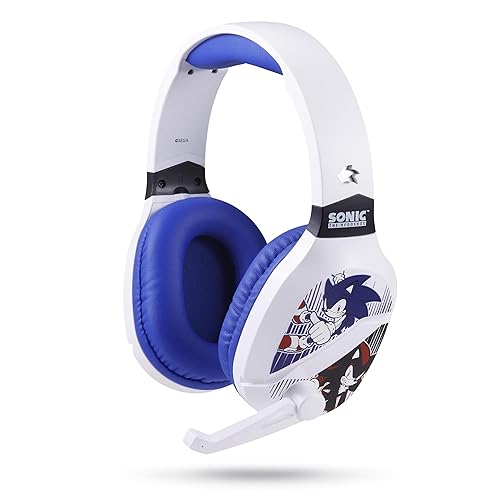 Sonic The Hedgehog Wireless Gaming Headset with Bluetooth, Low Latency, Cushioned Ear Cups, Boom Mic for PC, Phone, Gaming Headphones with Adjustable Microphone