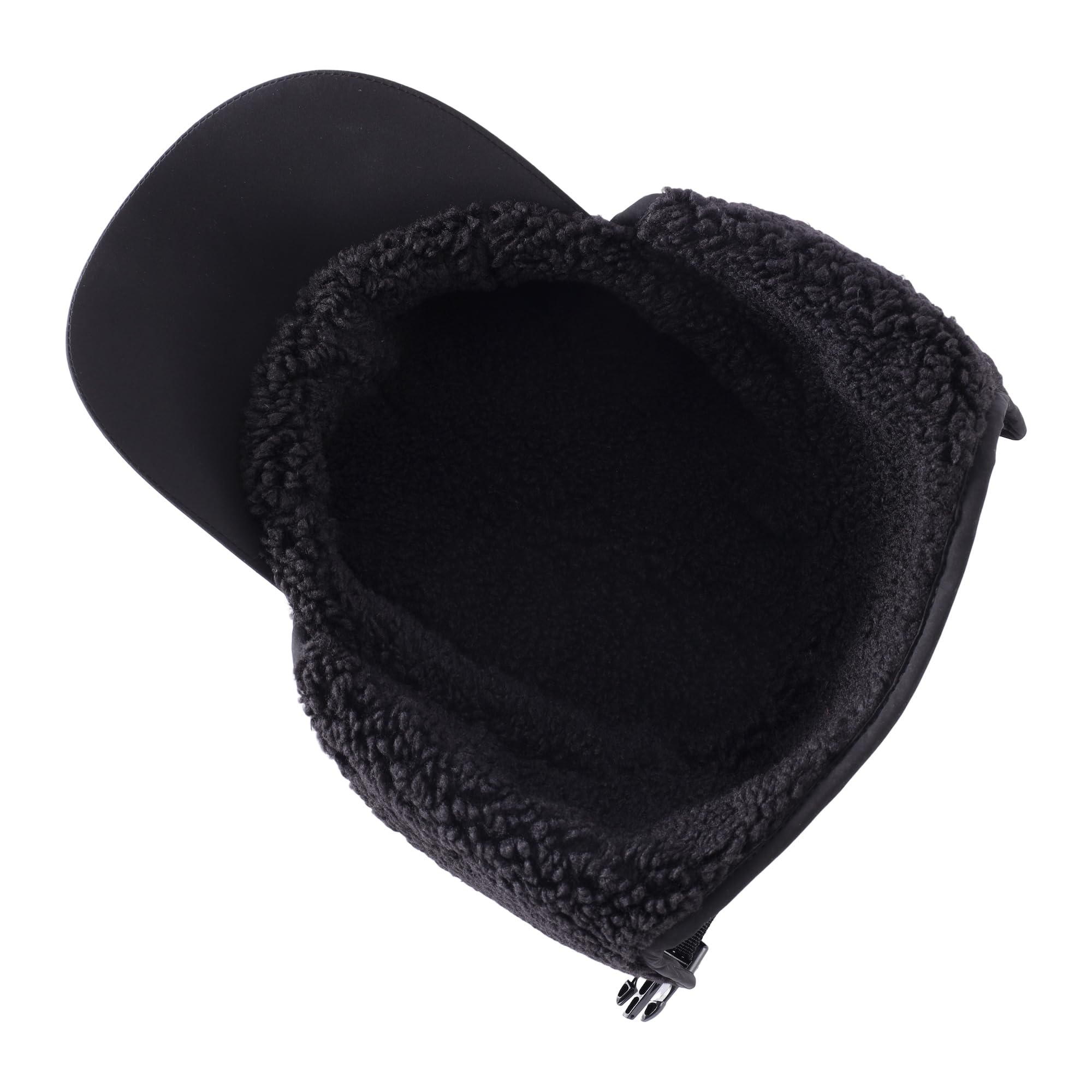 Home Prefer Impermeable para hombre invierno sombrero forro polar orejeras visera sombrero cubierta facial, Negro, talla única