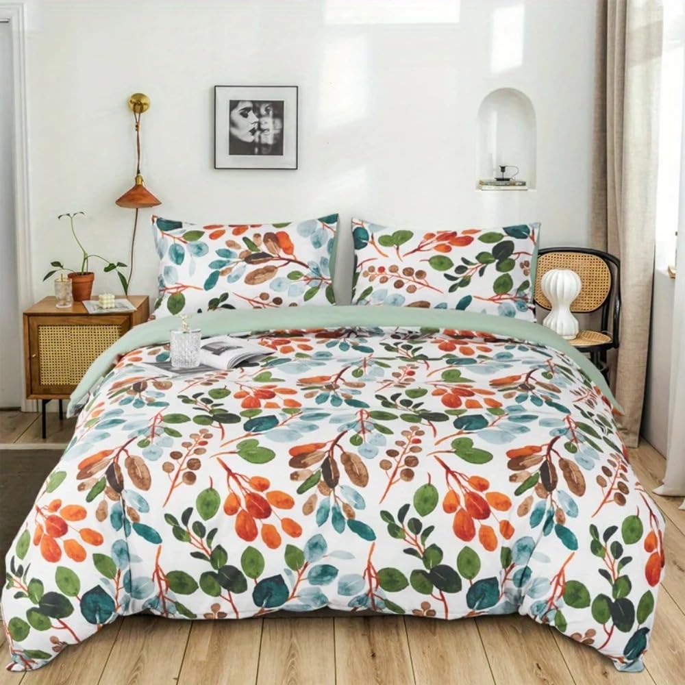 Parure de lit double douce et confortable en microfibre verte 160x220