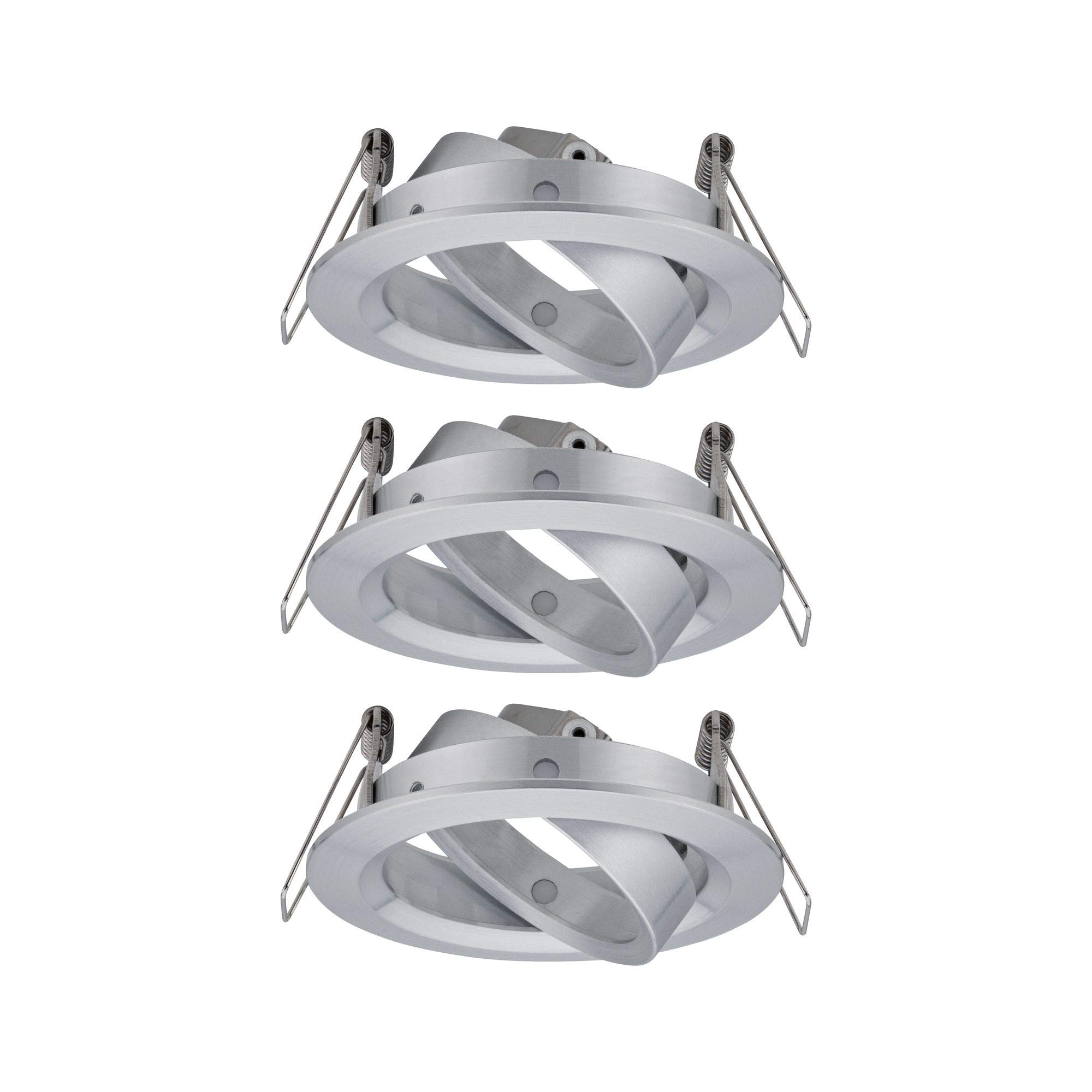Paulmann 92490 Choose recessed luminaire spot swivelling max. 3x10 watt recessed Ceiling Spotlight Turned Aluminium recessed lamp Aluminium