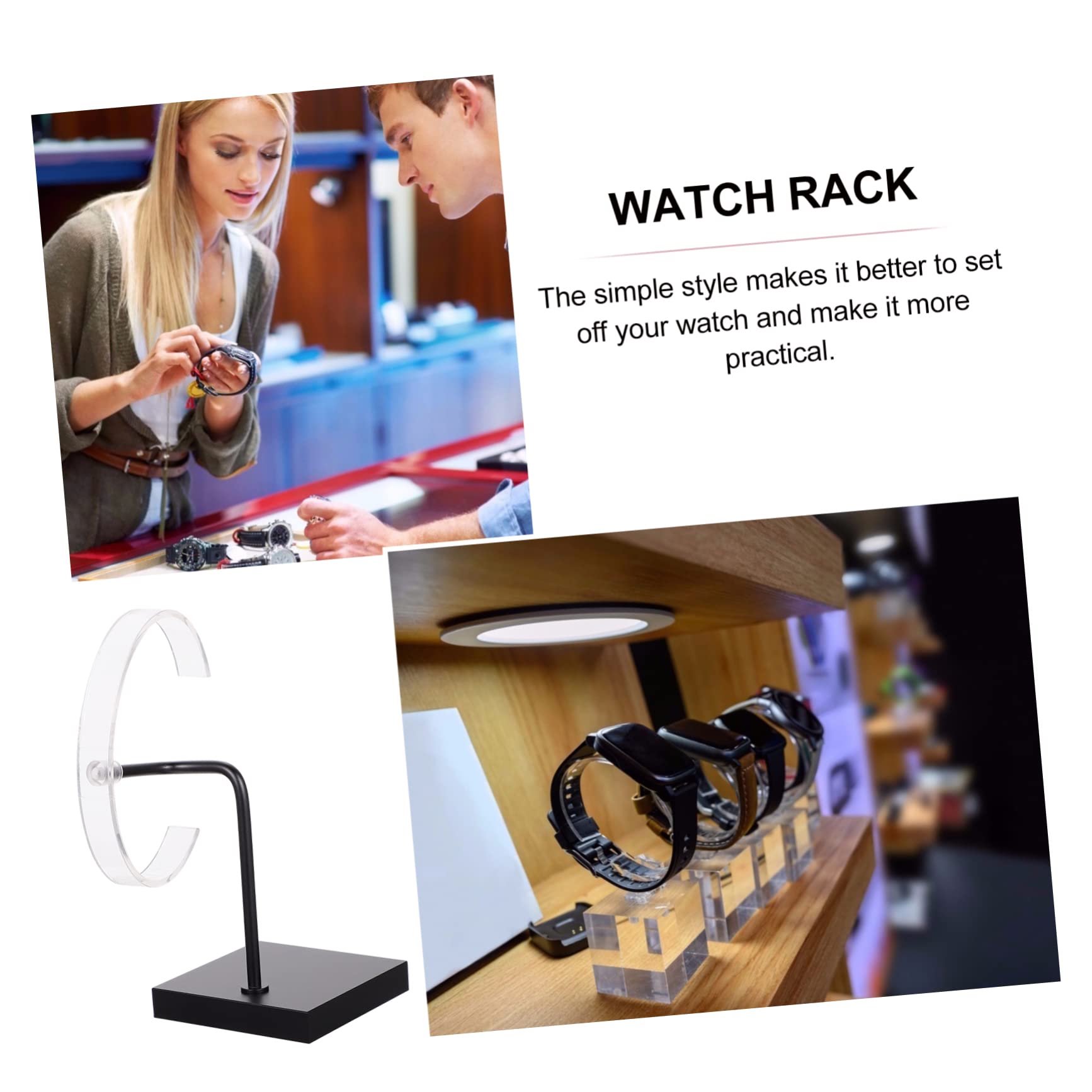 Gatuida 2 Stücke C Aufbewahrung Halskette Schwarz DREI Organisation Rack Professionell Schlafzimmer Nützlich Ständer Uhr Stütze Schmuck Klar Halter Metall Speicher Vitrine Zeigen