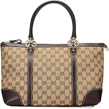 WHAT GOES AROUND AROUND Womens Pre-Loved Gucci Brown Canvas Lovely Heart Tote