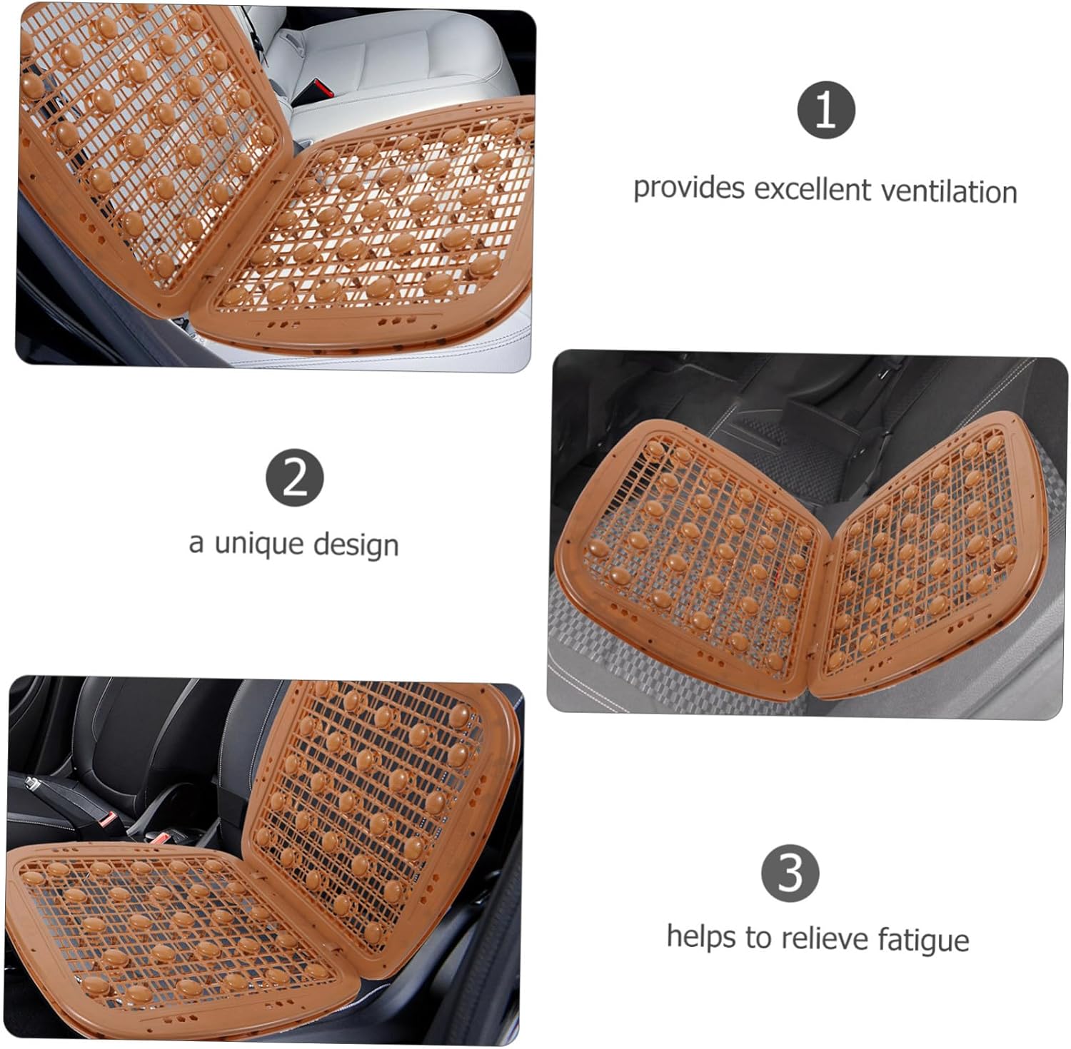 Automotive Seat Cushion Pad for Cars and Trucks Breathable Double-Layer Design for Comfort and Style Easy to Clean Plastic Material Versatile Use for Home and Office Chairs