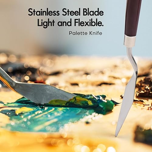 Miniatura 3 de Juego de 25 pinceles de pintura, serie profesional de artistas, pinceles de pintura acrílica sintética con plano, filbert, abanico, daga, lengua de