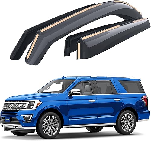 Goodyear GY003494 - Deflectores de ventana inastillables para Ford Expedition 2018-2023, protectores de lluvia, viseras de ventana para automóviles,