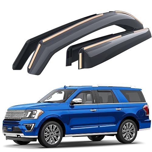 Goodyear Shatterproof in-Channel Window Deflectors for Ford Expedition 2018-2024, Rain Guards, Window Visors for Cars, Vent Deflector, Car Accessories, 4 pcs - GY003494