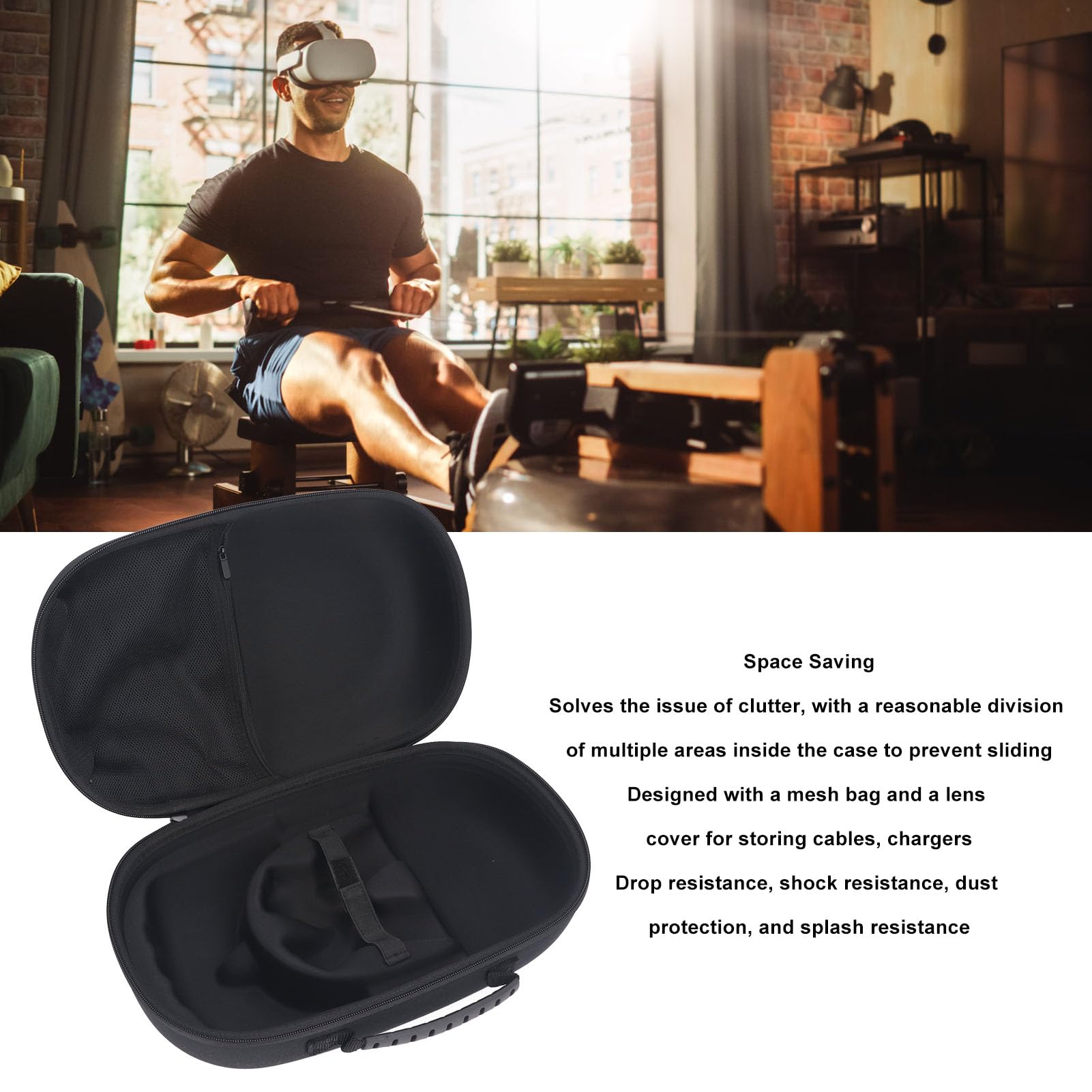 Custodia da trasporto per visore VR Meta 3, borsa di stoccaggio a guscio rigido con copertura per occhiali, custodia da viaggio impermeabile in tessuto Oxford antiurto per