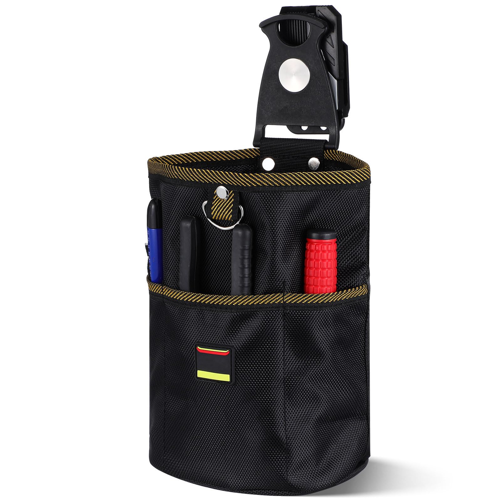 CLISPEED Bolsa de Cintura para Herramientas con Múltiples Bolsillos en Tela Oxford Negra, Diseño Compacto y Fácil de Transportar para Reparaciones E Instalaciones
