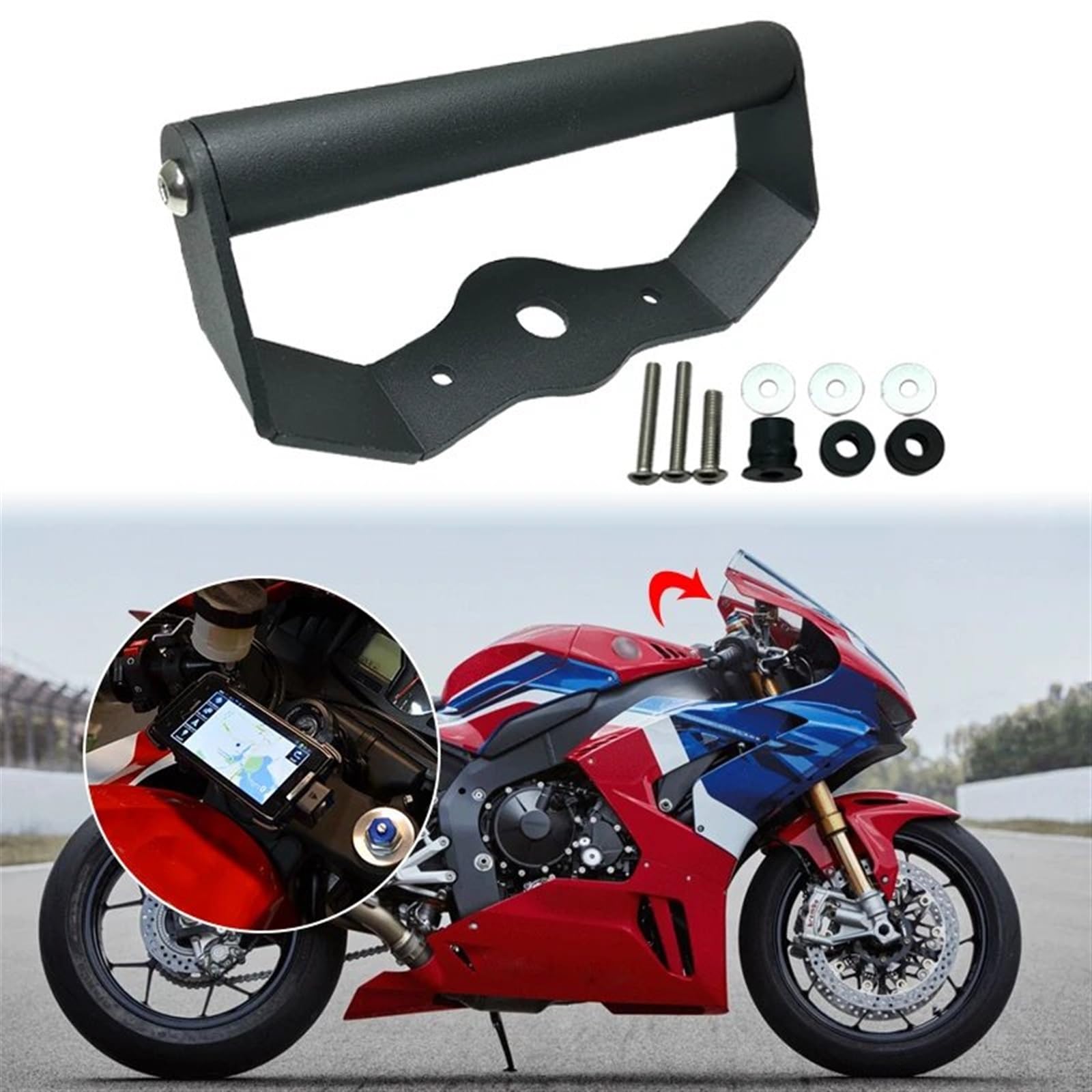 CBR600RR用 2021 2022 2023 オートバイ電話ホルダーブラケット GPSナビゲーションブラケット取り付けブラケット  ナビゲーションブラケットサポーターホルダー 用 CBR600RR 2021 2022 2023 オートバイ携帯電話ホルダー GPS NC750X 2021  2022 バイク電話スタンドホルダー ... ナビゲーションブラケット 用 CBR600RR 用 CBR 600RR 用 CBR600 RR 2021 2022 2023 用 携