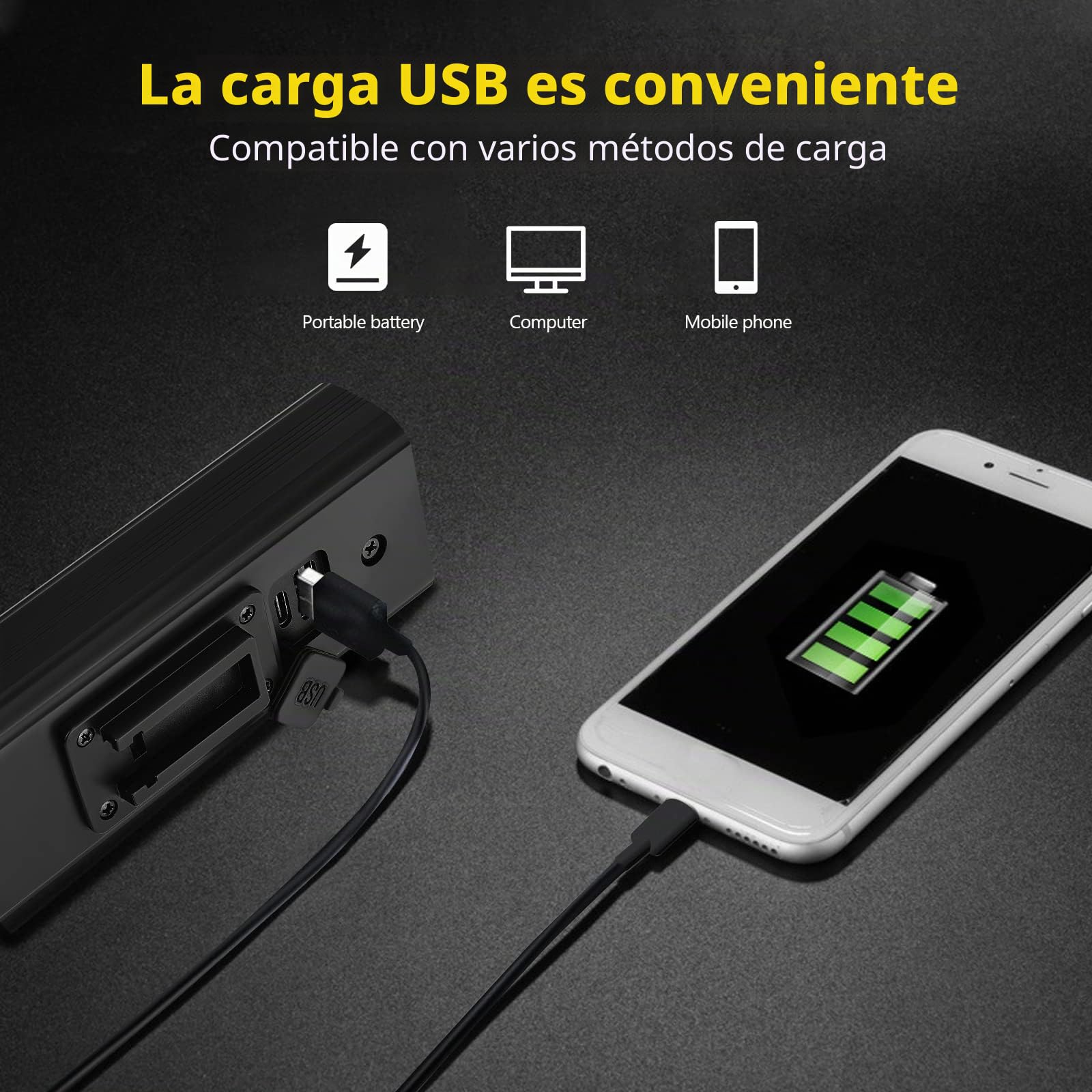 Luces para Bicicletas Led 8000 Lumen, 9600 MAh Luz Delantera Bicicleta USB Recargable, Impermeabile IXP6 Luz Trasera Bicicleta Aplicar para Bicicletas de Carretera y de Montaña