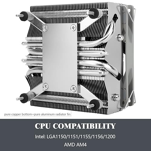 Miniatura 5 de Thermalright AXP90-X53 Enfriador de aire de CPU de perfil bajo, altura de 2.087 in, ventilador de CPU PWM delgado TL-9015, tecnología AGHP 3.0,