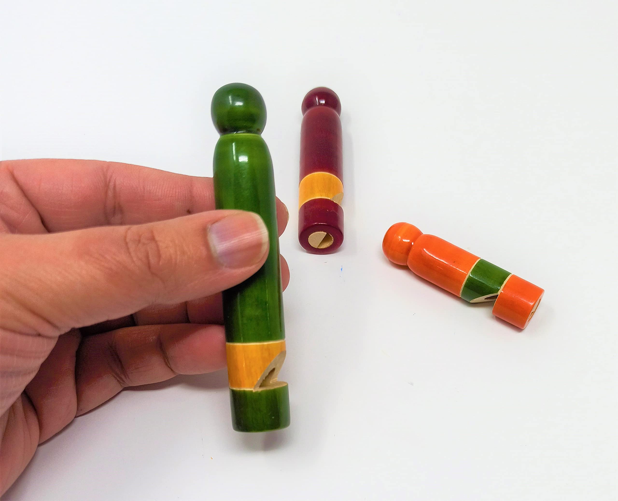 A&A Kreative Box Wooden Whistle Handcrafted Sound Toy Discover Sounds Develops Sensory Skills for Kids Toddlers Children (Set of 3) - Image 2 thumbnail