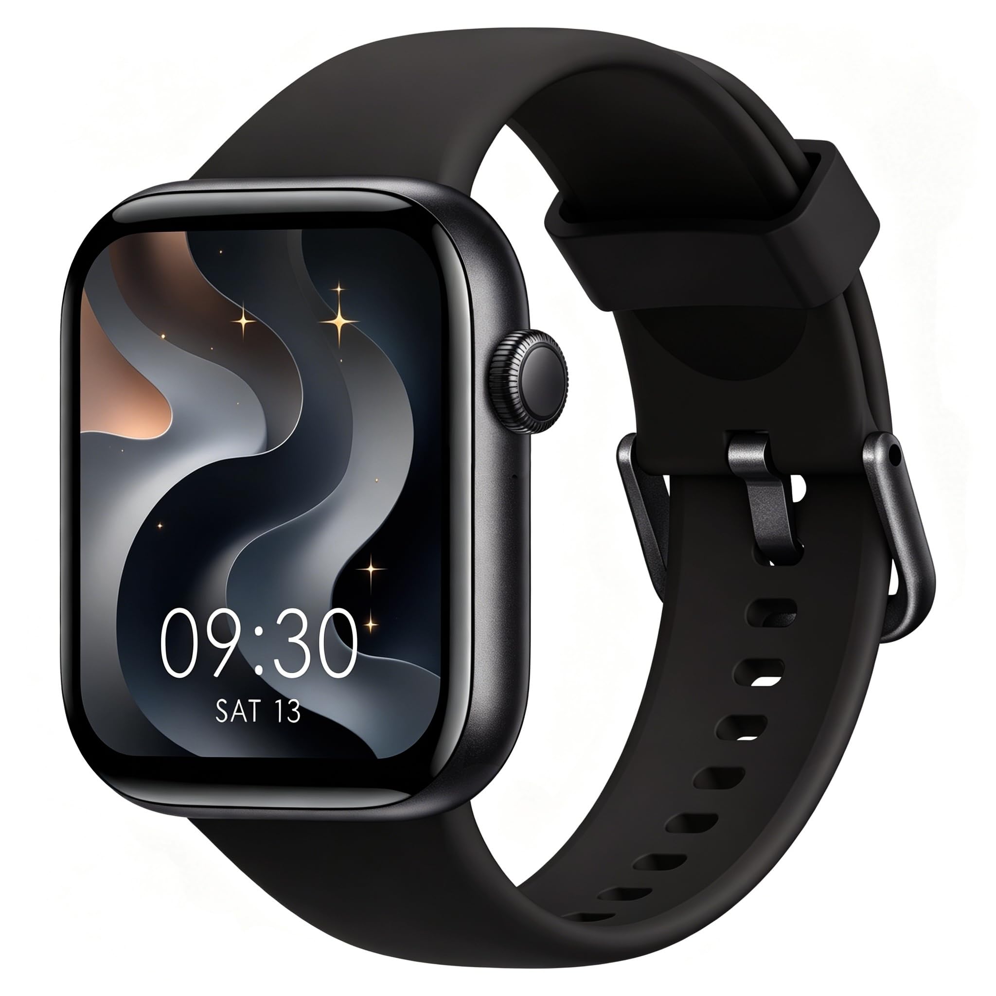 Smartwatch Damen Herren, 1,85" HD Touch Fitnessuhr mit Telefonfunktion, 140+Sportmodi Smart Watch Fitness Tracker mit Pulsmesser Schlafmonitor Schrittzähler, IP68 Wasserdicht Sportuhr für iOS Black