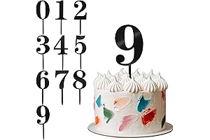 Elegant Black Number Cake Toppers