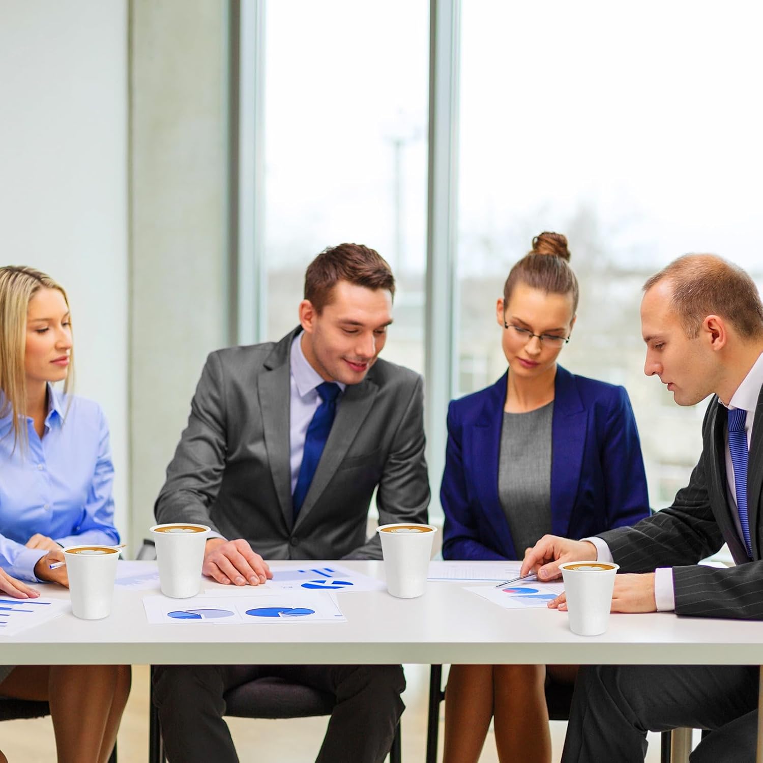 100 Pack Compostable Paper Cups Bulk 8 oz Biodegradable Disposable Coffee Cups Bagasse and Bamboo Fibre, for Hot or Cold Drinking Home Office Picnic Travel Events Party Supplies - Image 5