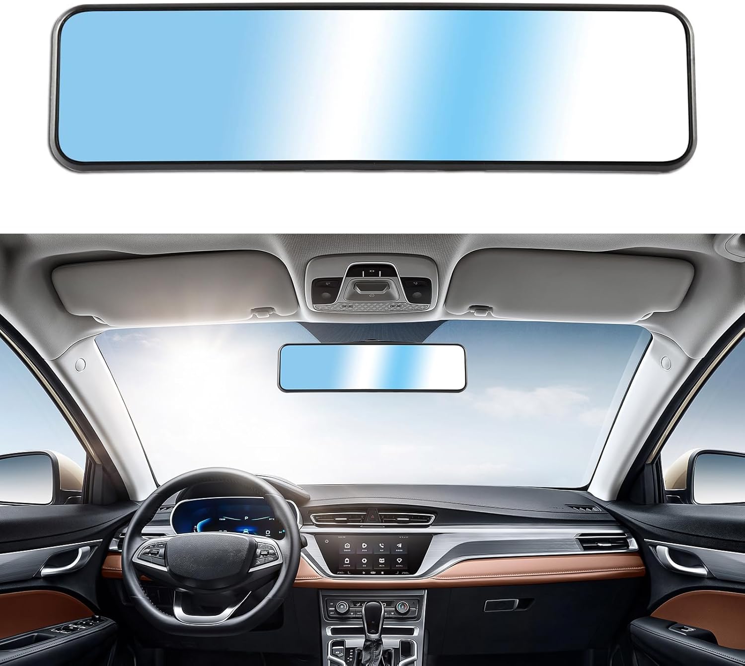 Kewucn AntiGlare Rear View Mirror with Wide Angle, 12