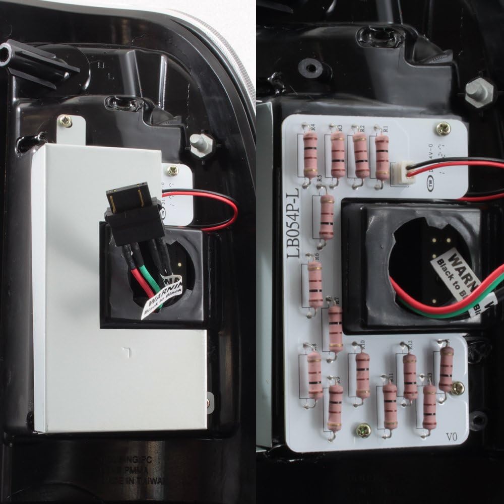 AKKON - For 1997-2003 Ford F150 99-07 F250 F350 F450 F550 SuperDuty LED Tube Black Tail Brake Lamps Left+Right Side Pair