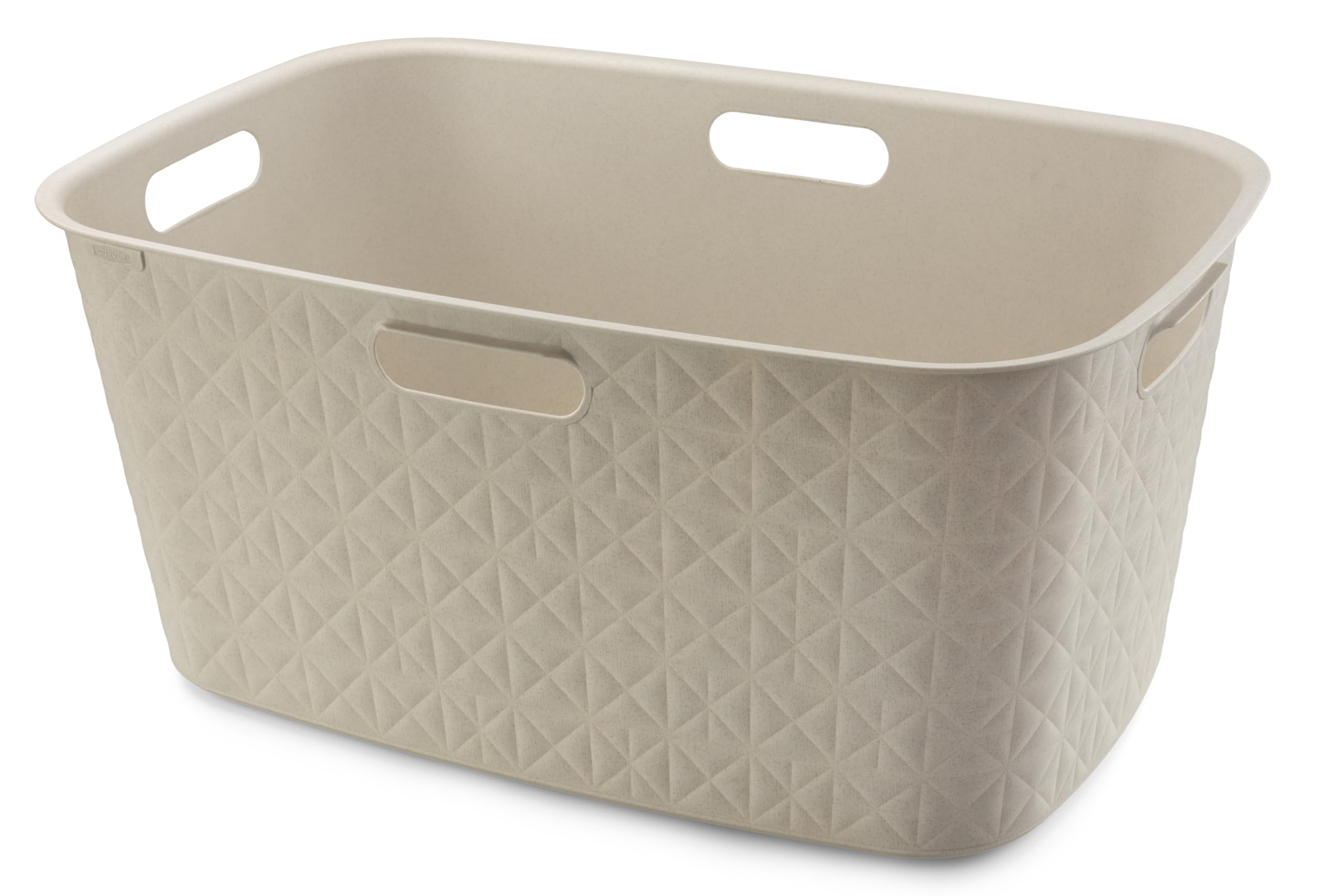 CURVER Softex 45L Laundry Chest - Stylish Design - Lightweight and Practical - 70% Recycled - 59 x 39 x 27 cm - Off-White