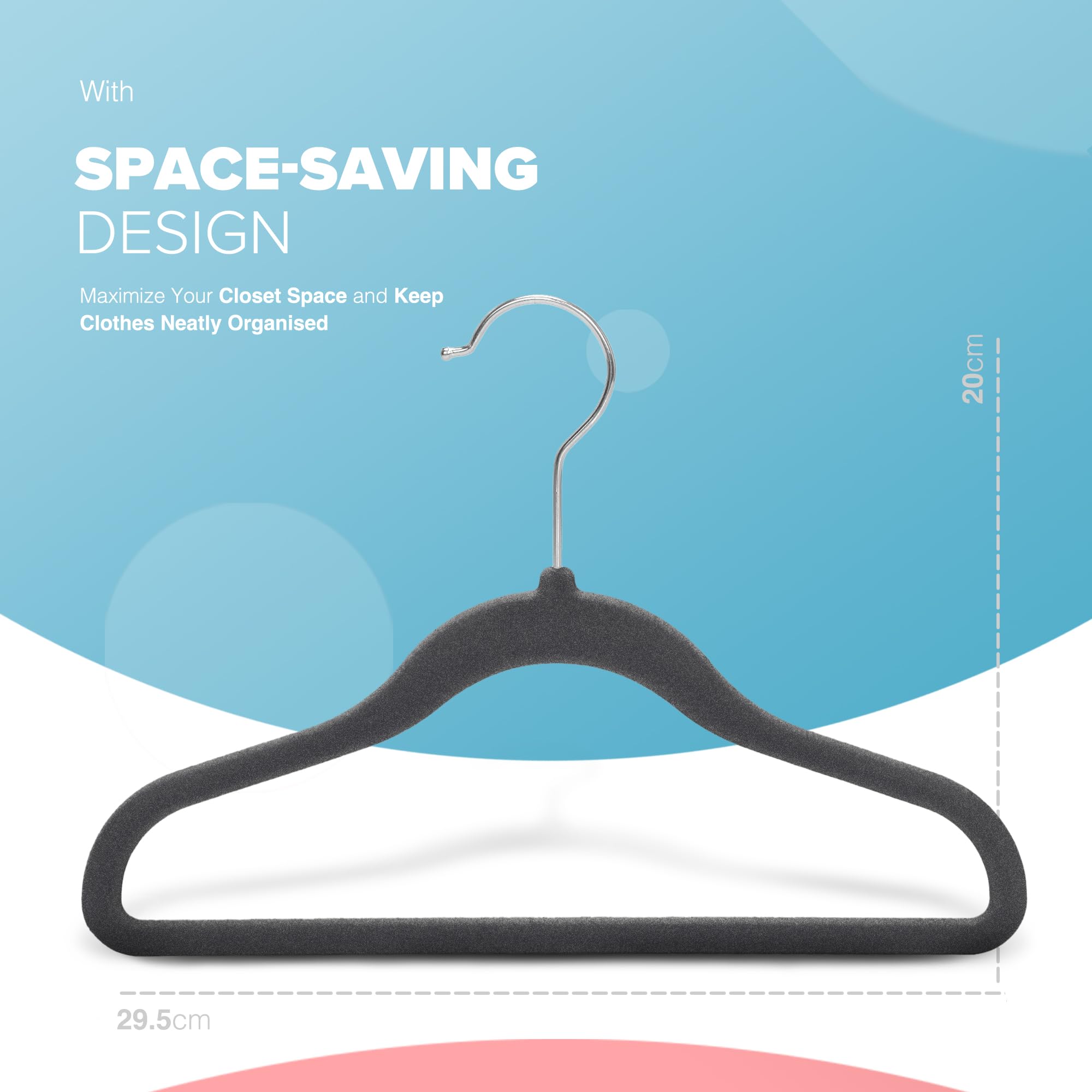 Kidoola 20 Velvet Baby Hangers, Nursery Coat Clothing Hangers for Babies Infant, Toddlers and Kids - Image 2