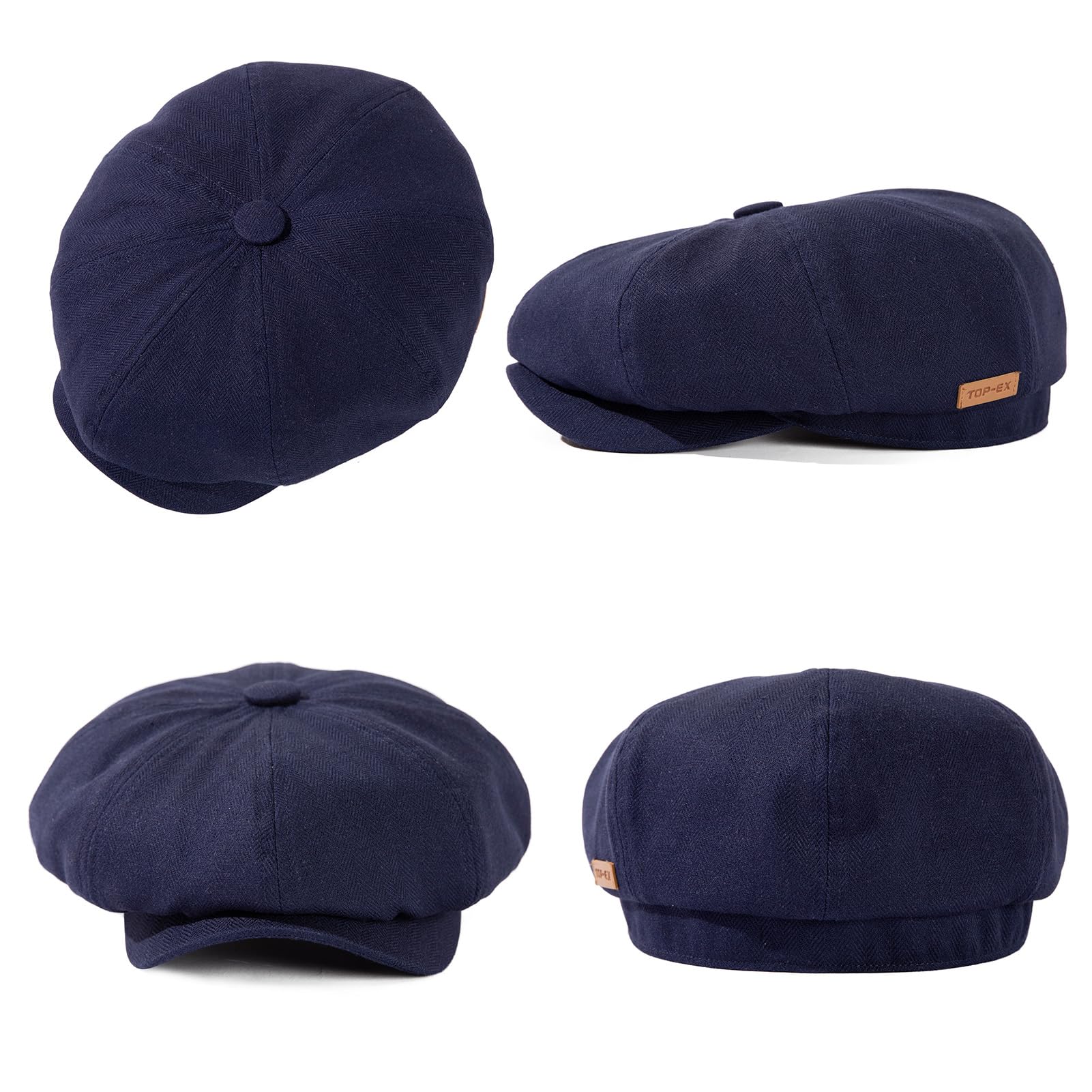 TOP-EX Gorro de verano para hombre, ligero, transpirable, 8 paneles, plano, Gatsby de lino, para cabezas grandes, M/L L/XL XL/XXL
