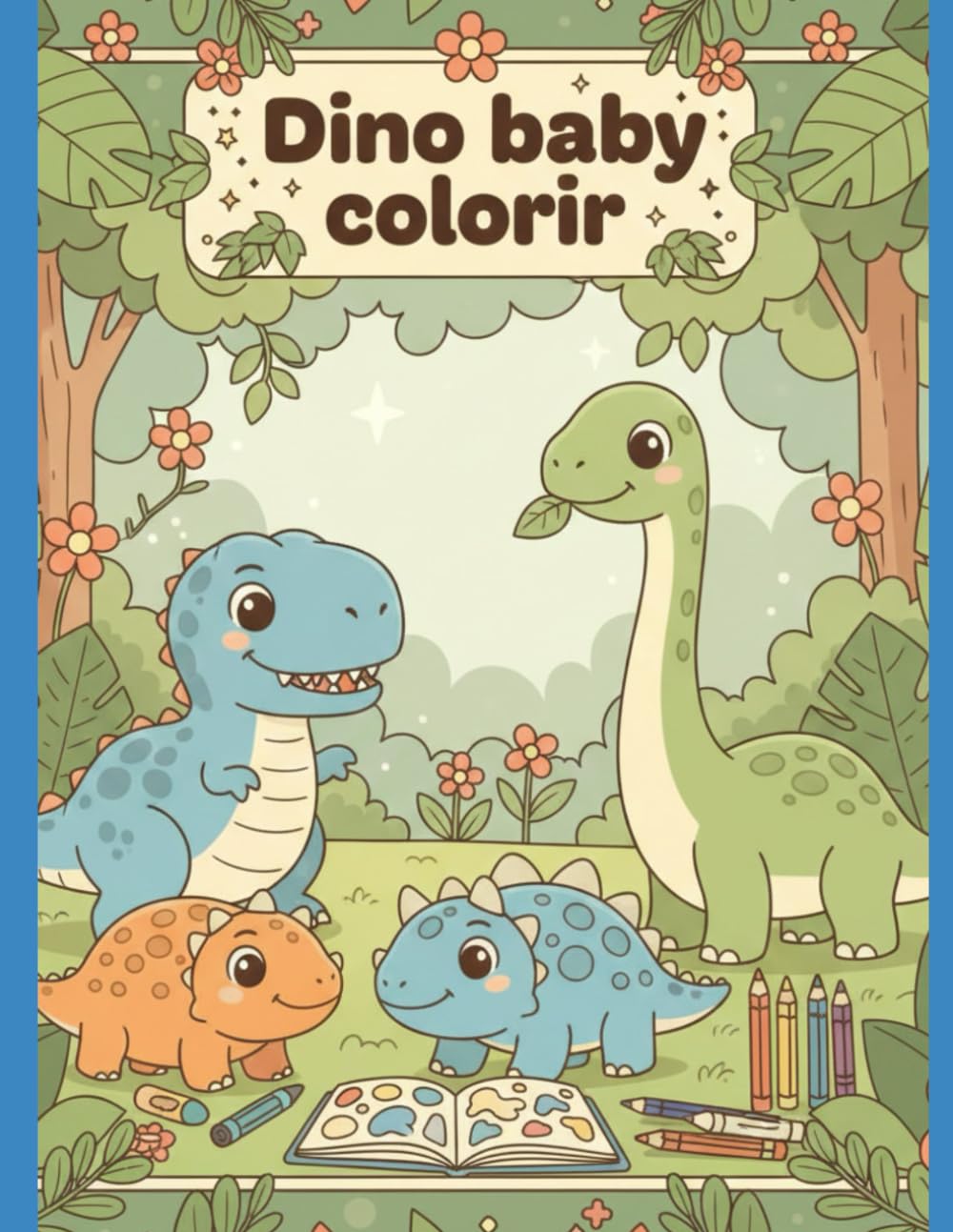 Livro Colorir - Dino Baby: Livro de Colorir Dinossauros Baby: Desenhos Grandes para Crianças de 2 a 5 anos