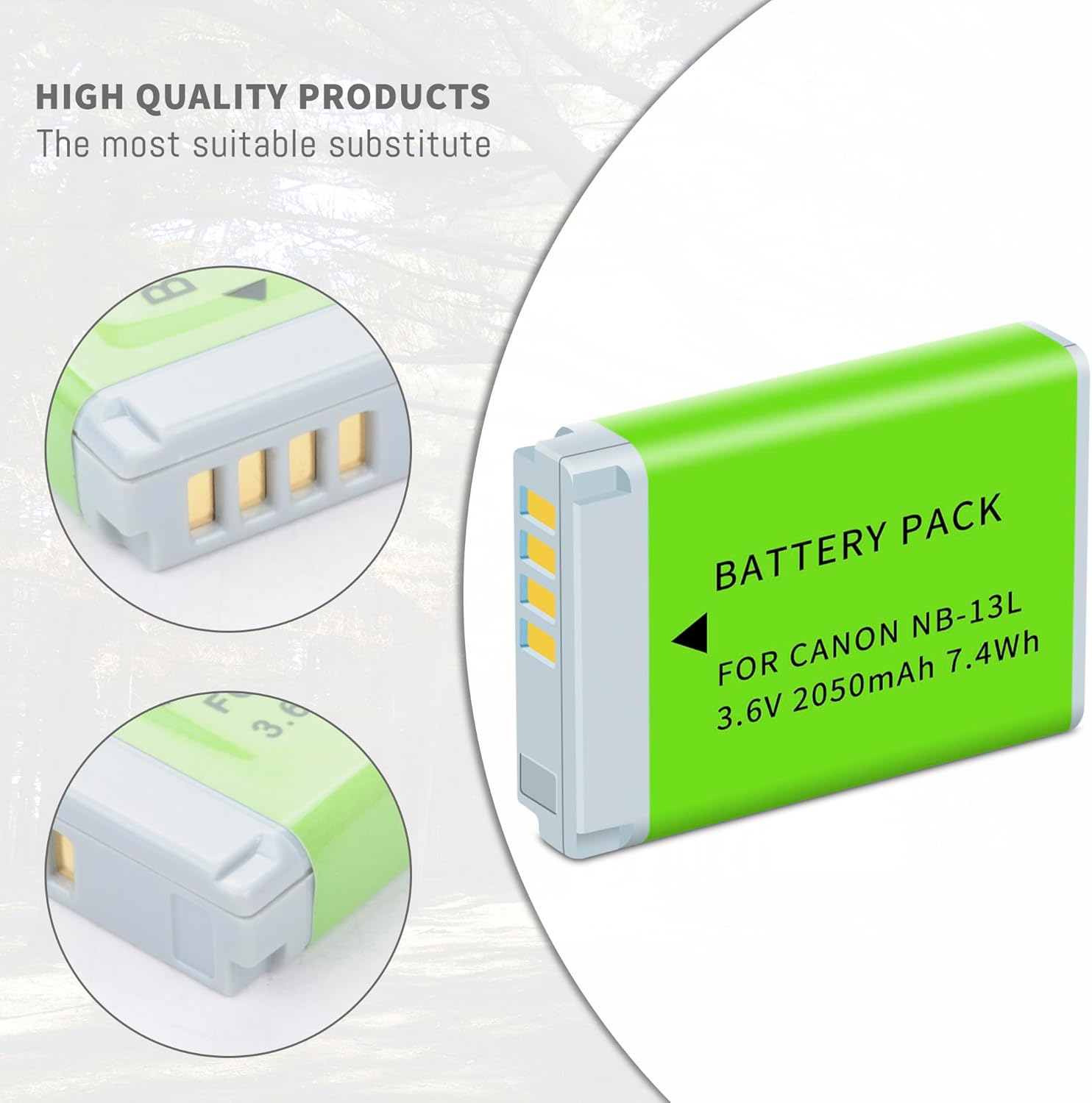 1-Pack NB-13L Battery Compatible for Canon PowerShot G7 X Mark II, G7 X, G1 X Mark III, G5 X, PowerShot G5X Mark II, G9 X, G9 X Mark II, SX620 HS, SX720 HS, SX730 HS, SX740 HS Digitial Camera - Image 4