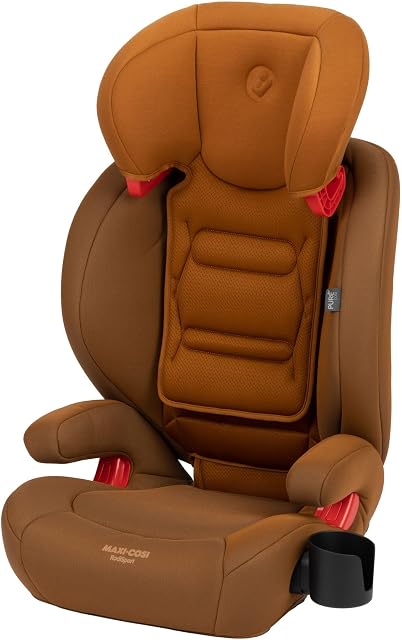 Maxi-Cosi RodiSport 2-in-1 Siège auto booster convertible & Modes sans arrière-plan 7-Position Guides de ceinture intégrés , Système rigide-LATCH , Cognac