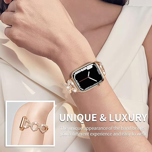 Miniatura 5 de Band Compatible with Bling Apple Watch Band 38mm 40mm 41mm 42mm 44mm 45mm 49m, women Bling Diamond Strap Jewelry Metal Bracelet Wristband for iWatch