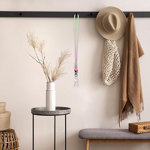 Miniatura 8 de Ouligay Llavero de cuerda de paracaídas, resistente trenzado, para llaves, tarjetas de identificación, cámara, teléfono