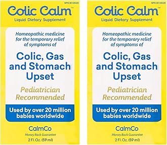 Colic Calm Infant Gripe Water for Colic, Helps Fussiness, Upset Stomach, and Baby Gas Relief, 2 fl oz (Pack of 2)